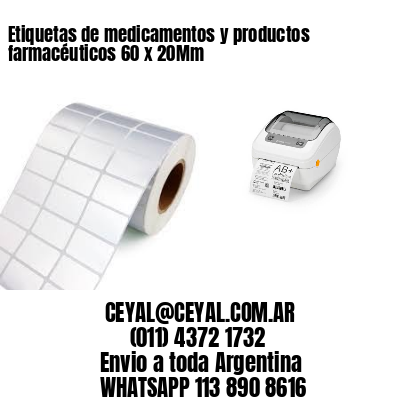 Etiquetas de medicamentos y productos farmacéuticos 60 x 20Mm