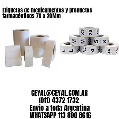 Etiquetas de medicamentos y productos farmacéuticos 70 x 20Mm