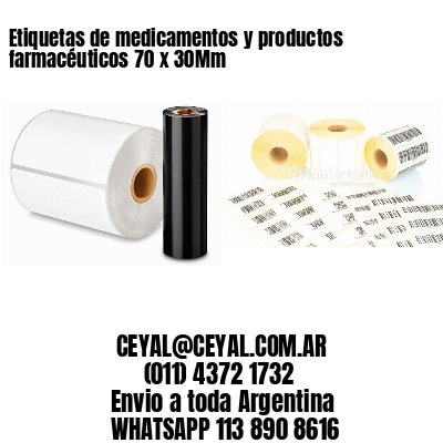 Etiquetas de medicamentos y productos farmacéuticos 70 x 30Mm