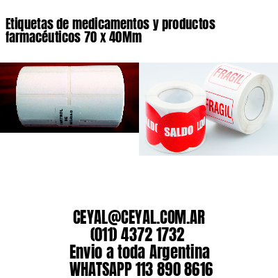 Etiquetas de medicamentos y productos farmacéuticos 70 x 40Mm