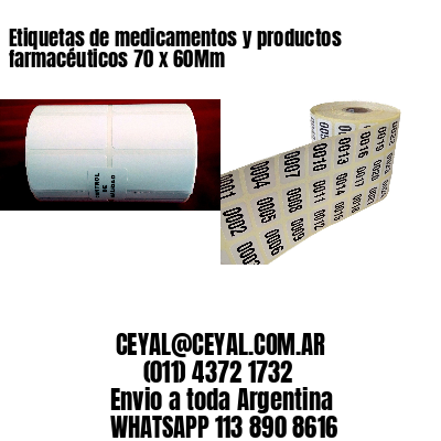 Etiquetas de medicamentos y productos farmacéuticos 70 x 60Mm