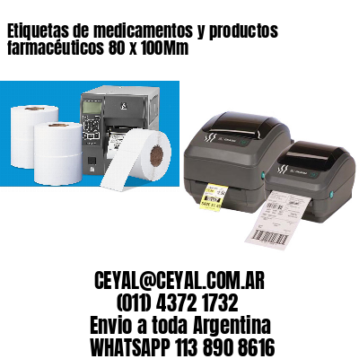 Etiquetas de medicamentos y productos farmacéuticos 80 x 100Mm