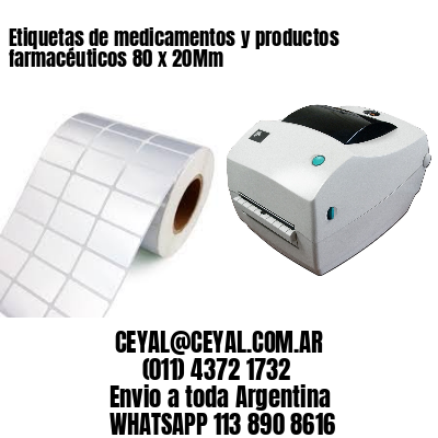 Etiquetas de medicamentos y productos farmacéuticos 80 x 20Mm