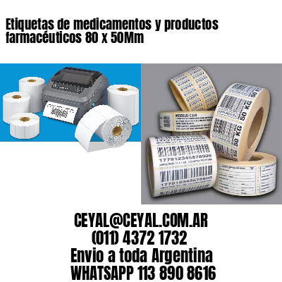 Etiquetas de medicamentos y productos farmacéuticos 80 x 50Mm
