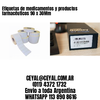 Etiquetas de medicamentos y productos farmacéuticos 90 x 30Mm