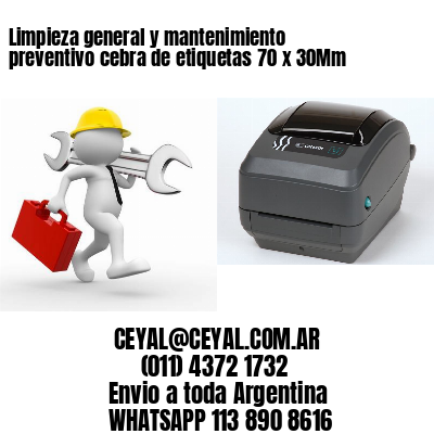 Limpieza general y mantenimiento preventivo cebra de etiquetas 70 x 30Mm
