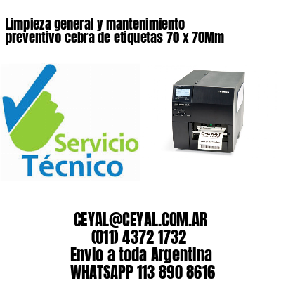 Limpieza general y mantenimiento preventivo cebra de etiquetas 70 x 70Mm