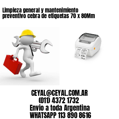 Limpieza general y mantenimiento preventivo cebra de etiquetas 70 x 80Mm
