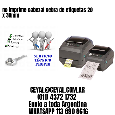no imprime cabezal cebra de etiquetas 20 x 30mm