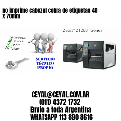 no imprime cabezal cebra de etiquetas 40 x 70mm