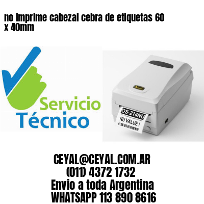 no imprime cabezal cebra de etiquetas 60 x 40mm