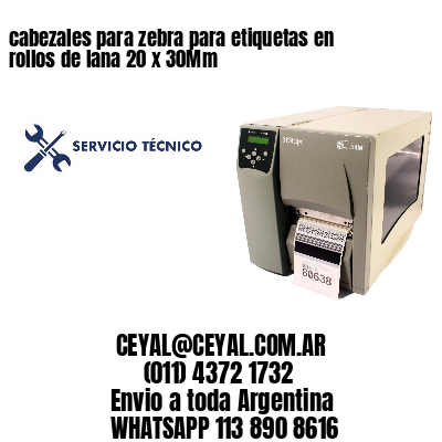 cabezales para zebra para etiquetas en rollos de lana 20 x 30Mm