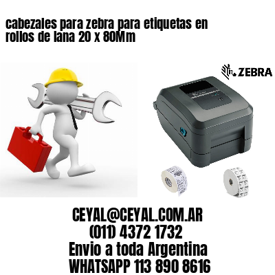 cabezales para zebra para etiquetas en rollos de lana 20 x 80Mm