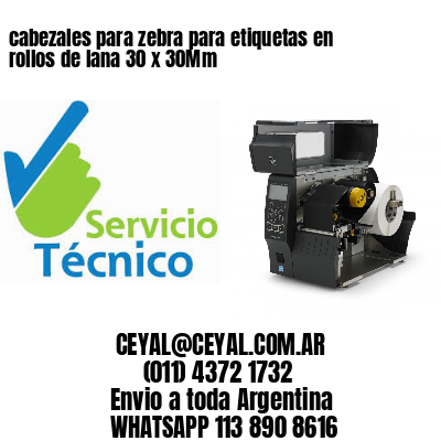 cabezales para zebra para etiquetas en rollos de lana 30 x 30Mm