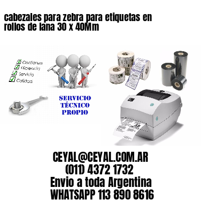 cabezales para zebra para etiquetas en rollos de lana 30 x 40Mm