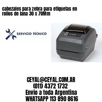 cabezales para zebra para etiquetas en rollos de lana 30 x 70Mm