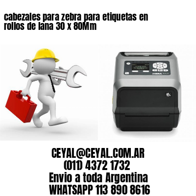 cabezales para zebra para etiquetas en rollos de lana 30 x 80Mm