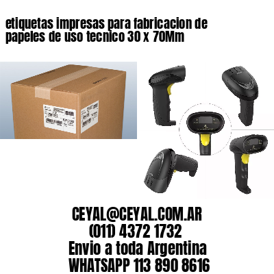 etiquetas impresas para fabricacion de papeles de uso tecnico 30 x 70Mm