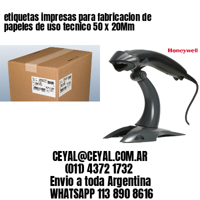 etiquetas impresas para fabricacion de papeles de uso tecnico 50 x 20Mm