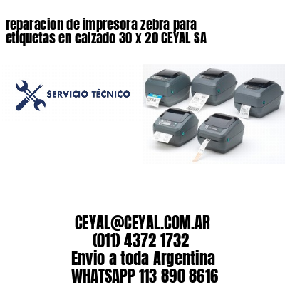 reparacion de impresora zebra para etiquetas en calzado 30 x 20 CEYAL SA