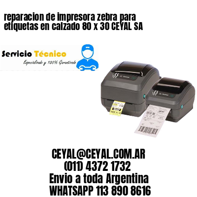 reparacion de impresora zebra para etiquetas en calzado 80 x 30 CEYAL SA