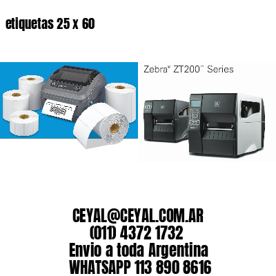 etiquetas 25 x 60