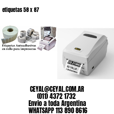 etiquetas 58 x 87