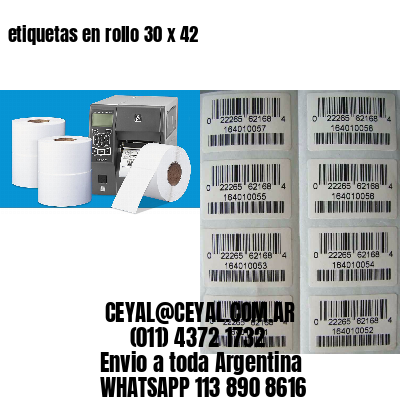 etiquetas en rollo 30 x 42