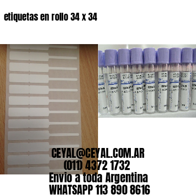 etiquetas en rollo 34 x 34