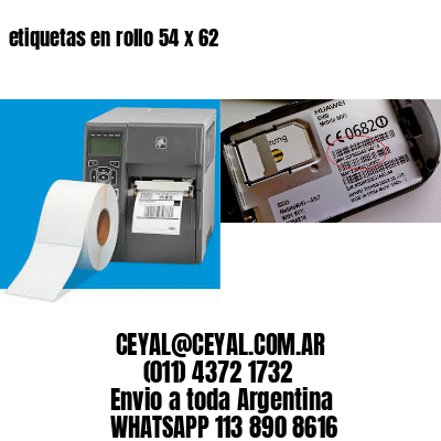 etiquetas en rollo 54 x 62