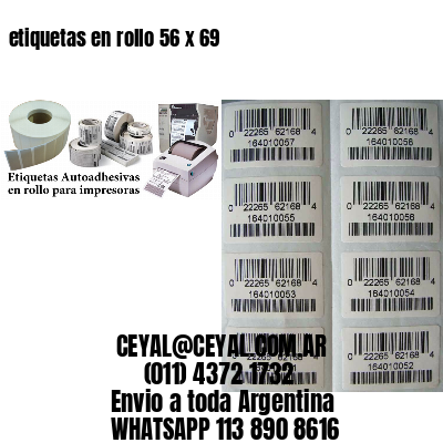 etiquetas en rollo 56 x 69
