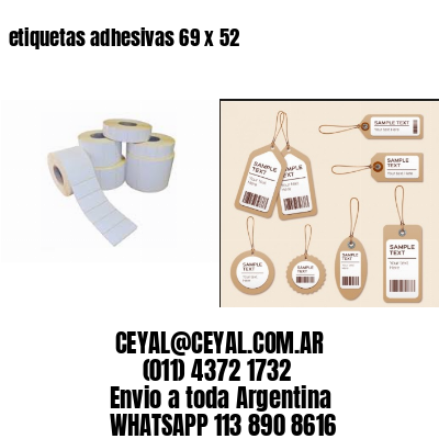 etiquetas adhesivas 69 x 52