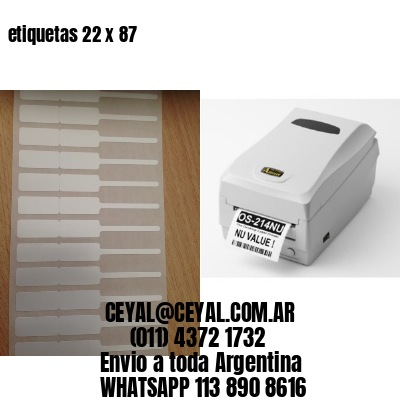 etiquetas 22 x 87
