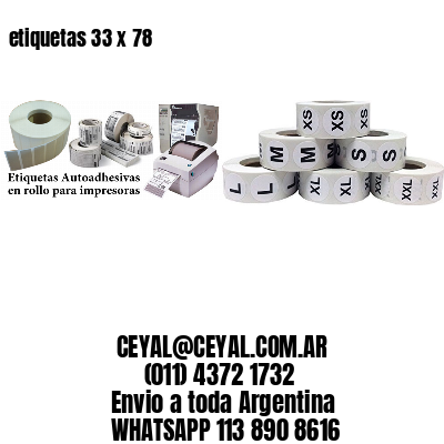 etiquetas 33 x 78