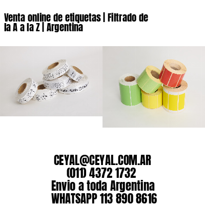 Venta online de etiquetas | Filtrado de la A a la Z | Argentina