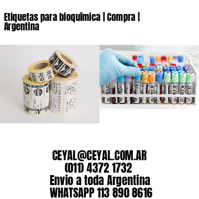 Etiquetas para bioquímica | Compra | Argentina