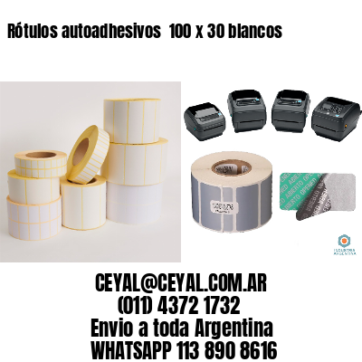 Rótulos autoadhesivos  100 x 30 blancos