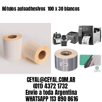 Rótulos autoadhesivos  100 x 30 blancos