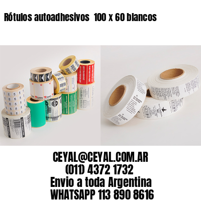 Rótulos autoadhesivos  100 x 60 blancos