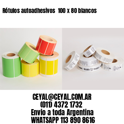 Rótulos autoadhesivos  100 x 80 blancos