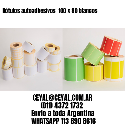 Rótulos autoadhesivos  100 x 80 blancos