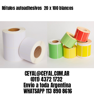 Rótulos autoadhesivos  20 x 100 blancos
