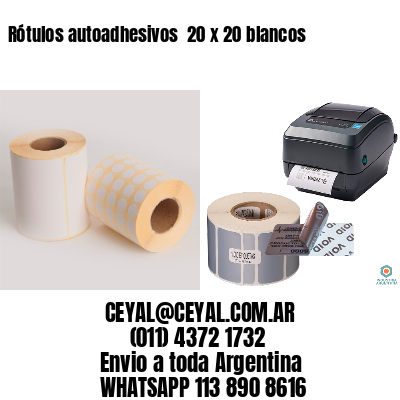 Rótulos autoadhesivos  20 x 20 blancos