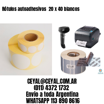 Rótulos autoadhesivos  20 x 40 blancos