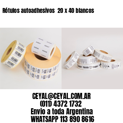 Rótulos autoadhesivos  20 x 40 blancos