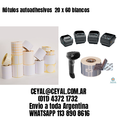 Rótulos autoadhesivos  20 x 60 blancos