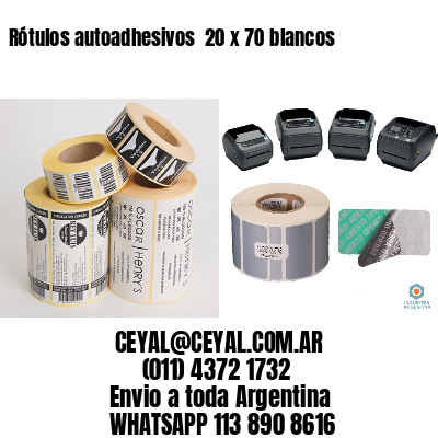 Rótulos autoadhesivos  20 x 70 blancos