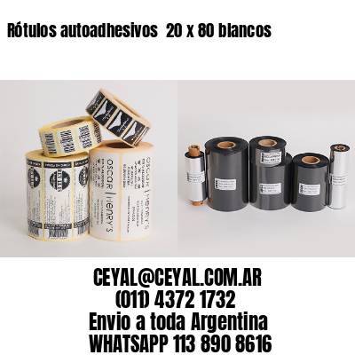 Rótulos autoadhesivos  20 x 80 blancos