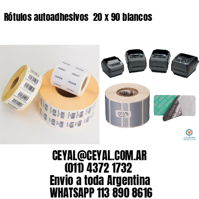 Rótulos autoadhesivos  20 x 90 blancos