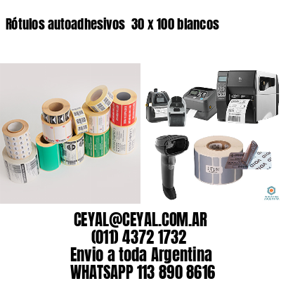 Rótulos autoadhesivos  30 x 100 blancos